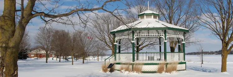 Palmer Park Gazebo in middle of winter snow